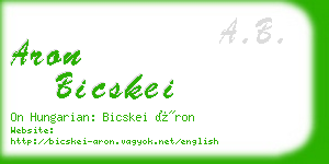 aron bicskei business card